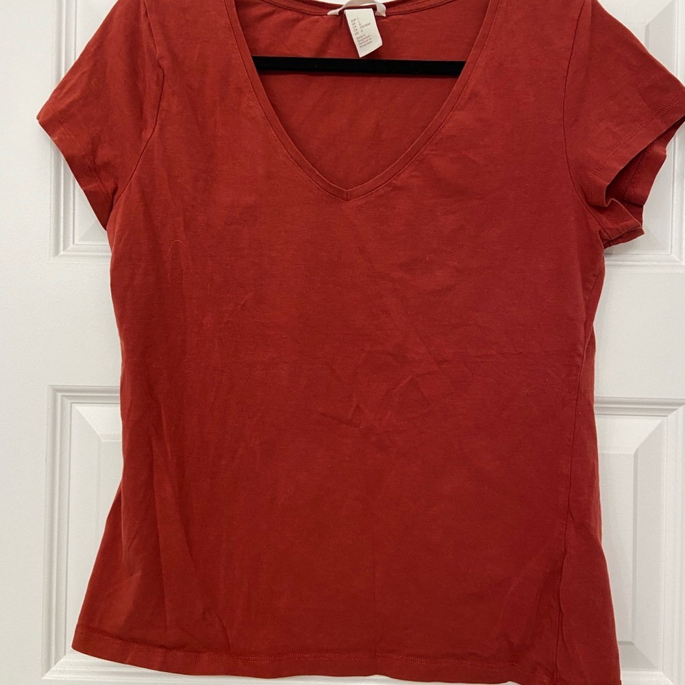 Women's V-Neck Red Top